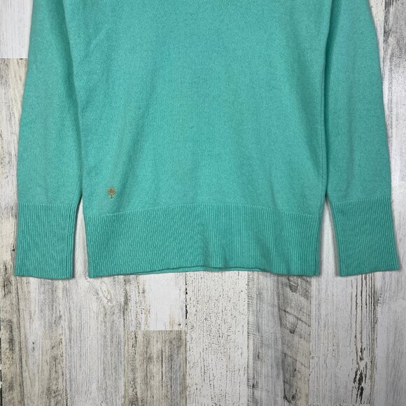 Lilly Pulitzer Womens Sweater Medium Mint Green 100% Cashmere Preppy Pastel Top - Picture 3 of 12